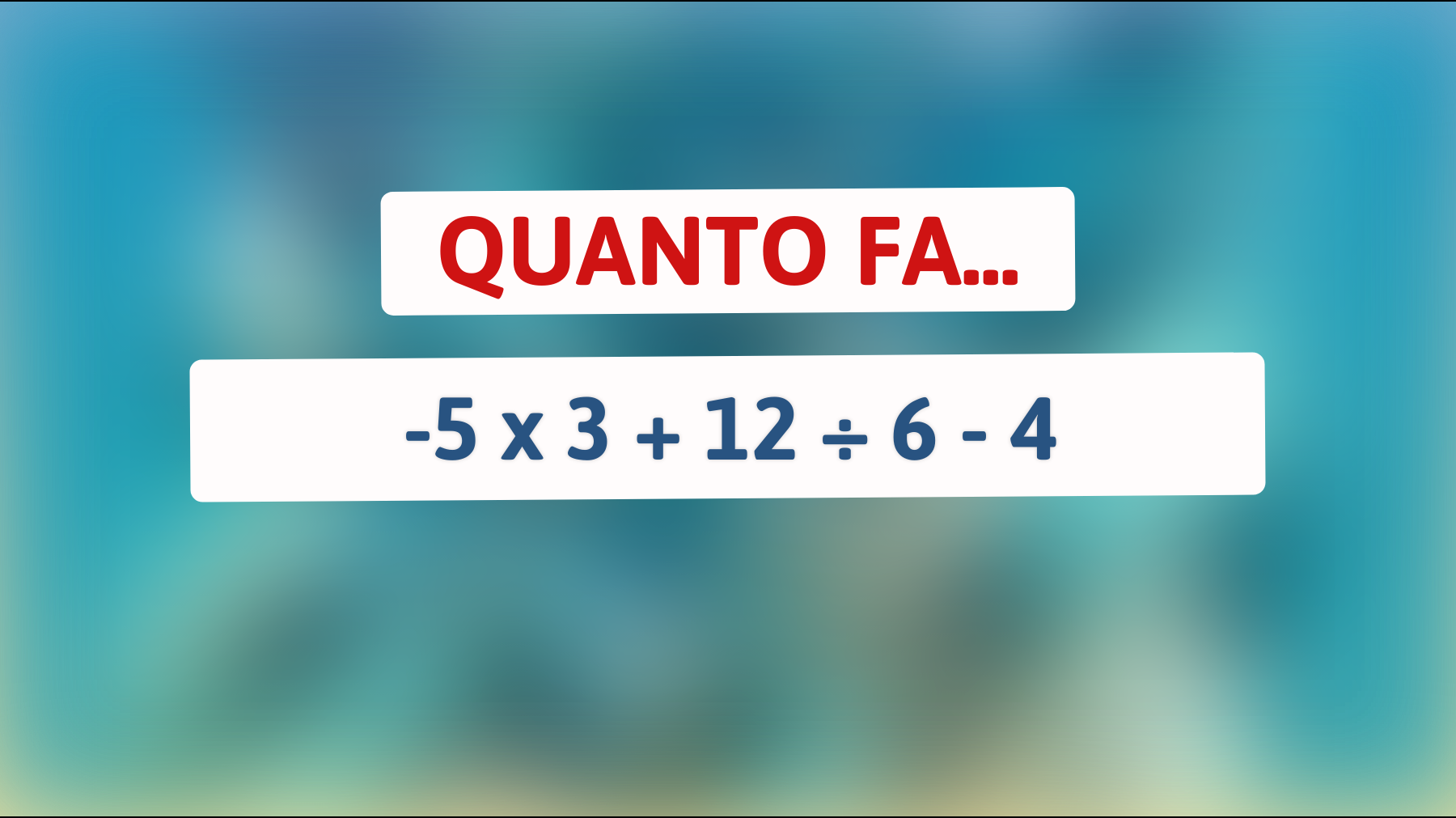 \"Solo Veri Geni Risolvono Questo Enigma Matematico Davvero Ingannevole!\""