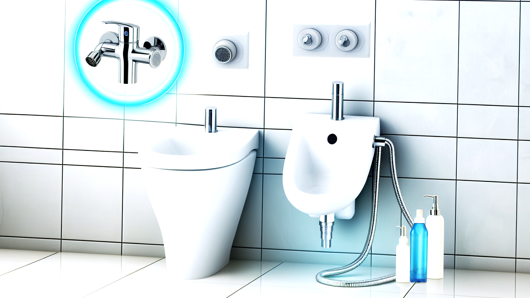 Bidet elementi naturali luce soffusa"